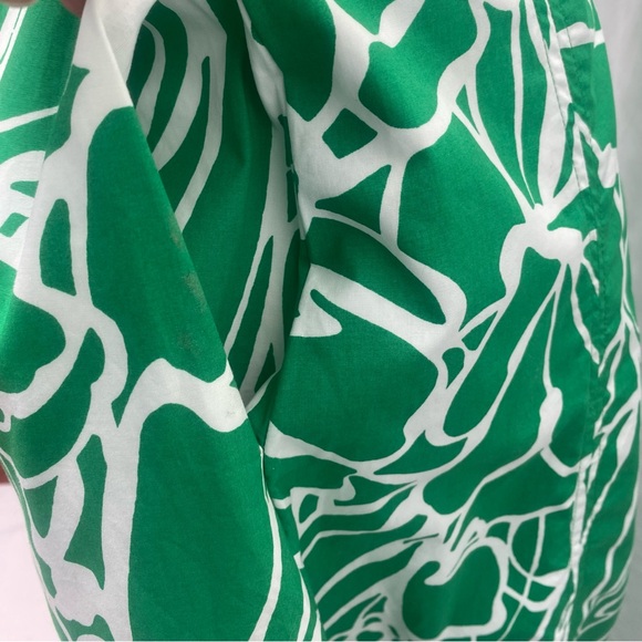 Banana Republic Midi Dress SM Belt Pockets Lined Zip Closure Green Floral - Picture 5 of 14